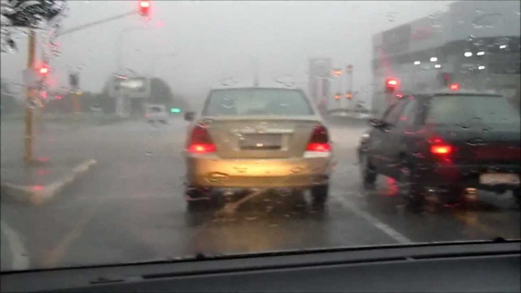 Avoid driving in the rain -
