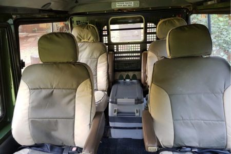 Inside safari land cruiser