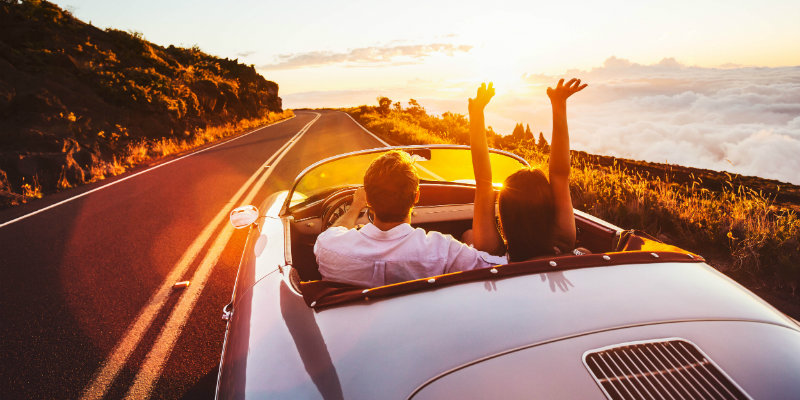 Book a rental car for weekend road trip