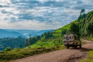 4x4 car traveling to Bwindi forest
