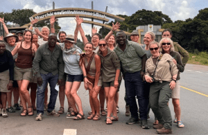group safari travelers in Uganda