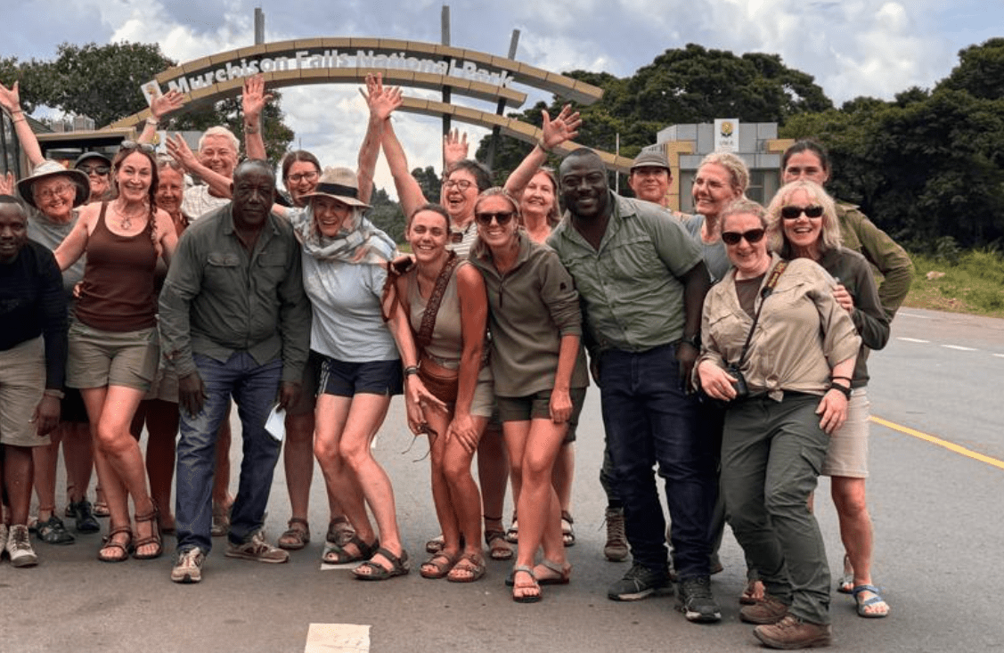 group safari travelers in Uganda
